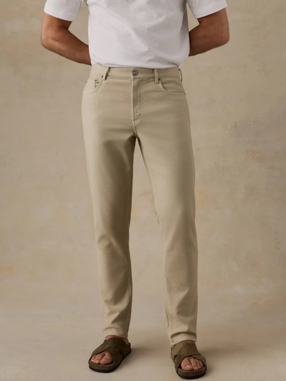 Faherty Stretch Terry 5-Pocket Pant 31 x 30 Stone NWT